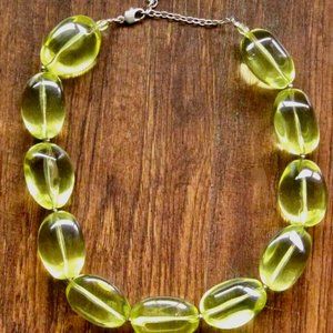 Robert Rose Chunky Lucite Chartreuse Necklace